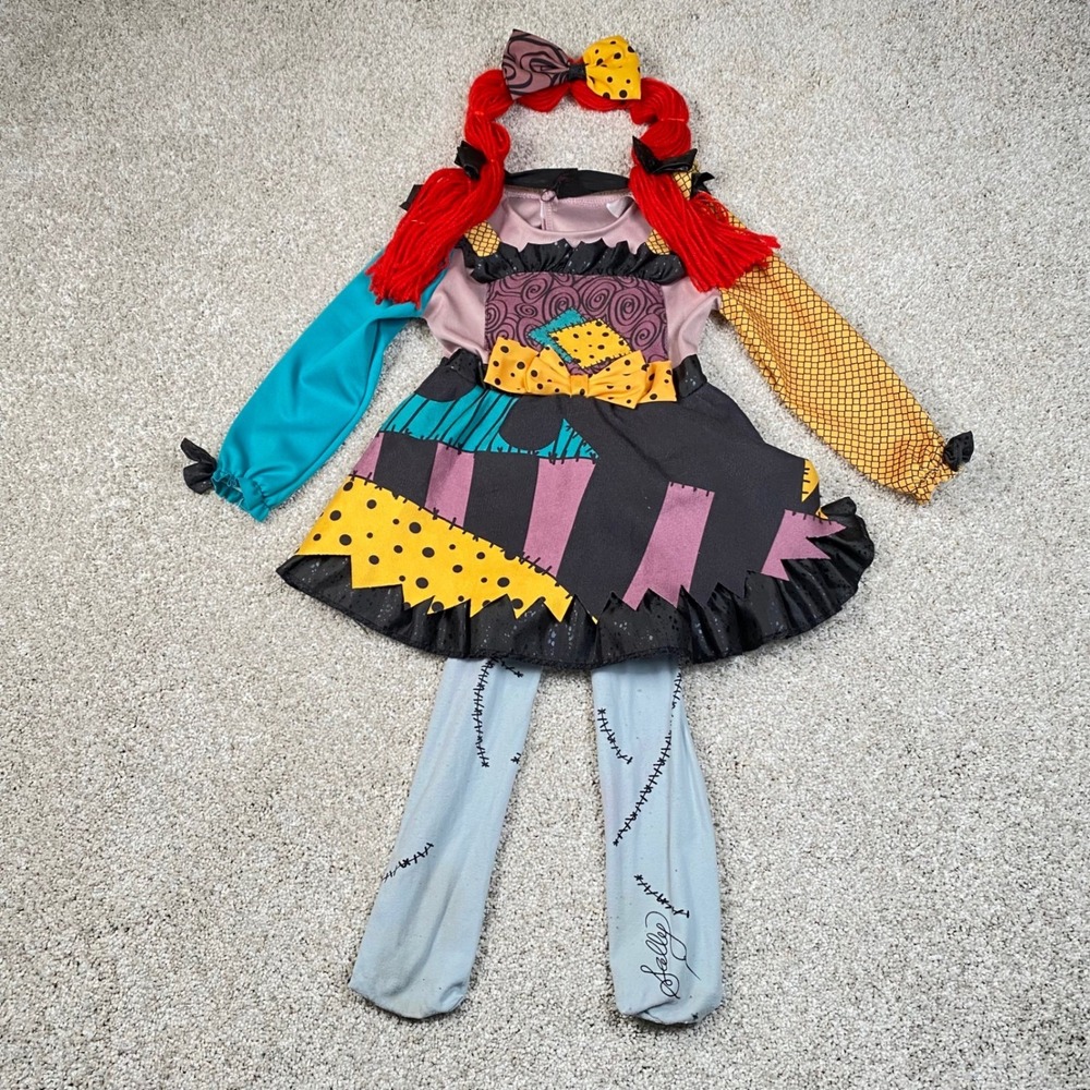 Nightmare Before Christmas Sally Costume‎ Dress Tights Hair 12-18M Baby Toddler